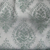 Lawn Green & Grey Printed Fusion Fabric - WoodenTwist
