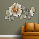 3D Flower-Themed Metal Wall Art