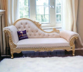 Vintage Teak Wood Handcrafted Deewan Chaise Lounge (Golden) - WoodenTwist