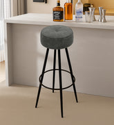 Modern (Dark Grey ) Bar Stool with Sleek Black Legs"