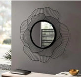 Black Morris wall mirror with sleek rectangular metal frame