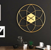 Geometric Gold Wall Clock