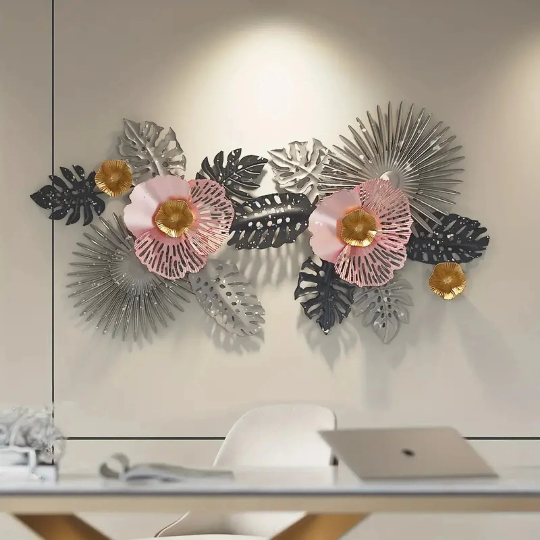 Nature-inspired metal wall decor