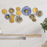 Unique Sunset Bloom – Yellow & Purple Abstract Wall Art