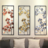Modern Multicolor Leaf Rectangular Frame Metal Wall Art