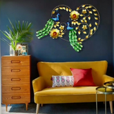 Elegant Dual Peacock & Floral Design Metal Wall Art