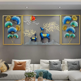 Elegant Deer Wall Art with Golden Square Frame Design Luxury Wall Hanging for Living Room, Bedroom & Office