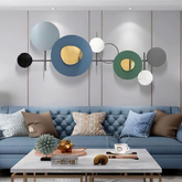 Beautiful Golden & Green Circular Design Metal Wall Art