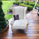 Wooden Twist Wing Back Sheesham Wood Armchair (Antique Brown) - WoodenTwist