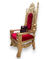 Luxurious High Back Throne Chair - WoodenTwist