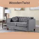 वेलवेट स्क्वायर आर्म लवसीट 2 सीटर सोफा