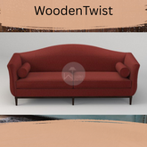 हस्तशिल्प लकड़ी का चाइज़ लाउंज लिविंग रूम काउच सोफा (3 सीटर)