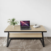 Wooden Twist Z-Shaped Executive Study Desk Table laminated Top with Steel Base - WoodenTwist