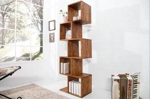 Buy Wooden ZigZag Book Shelf Online at woodentwist WoodenTwist