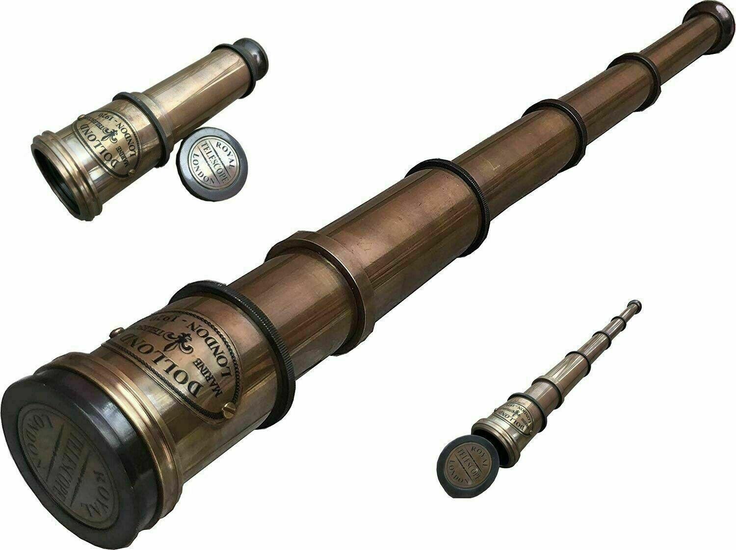 MARITIME TELESCOPE MARINE ANTIQUE BRASS PIRATE SPYGLASS VINTAGE SCOPE