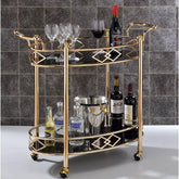 Luxurious golden iron oval trolley