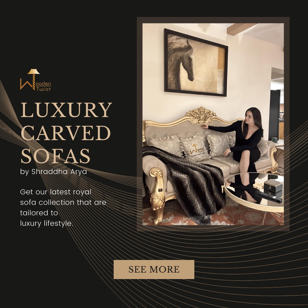 luxury carved sofa by Shraddha Arya