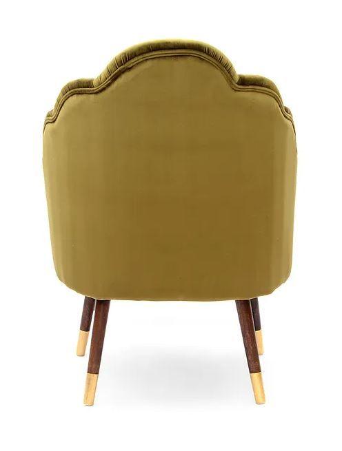 Mango Wood Peacock Chair In Cotton Green Colour - WoodenTwist