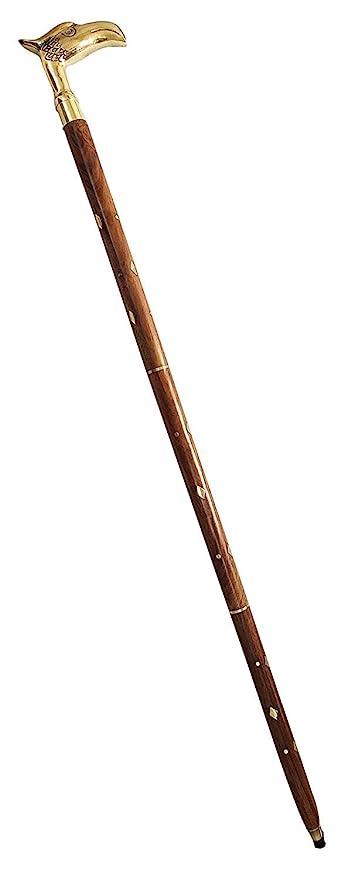 Buy Antique Brass Design Head Handle Vintage Style Wooden Walking Cane  Stick Online at woodentwist — WoodenTwist