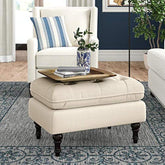 Tufted Stool Footstool Sofa Couch for Living Room Bedroom Office - WoodenTwist