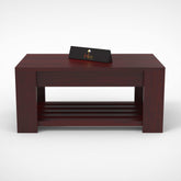 Solid Wood Quartz Coffee Table Honey Finish - WoodenTwist