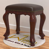 Hand Carved Teak Wood Stool - WoodenTwist