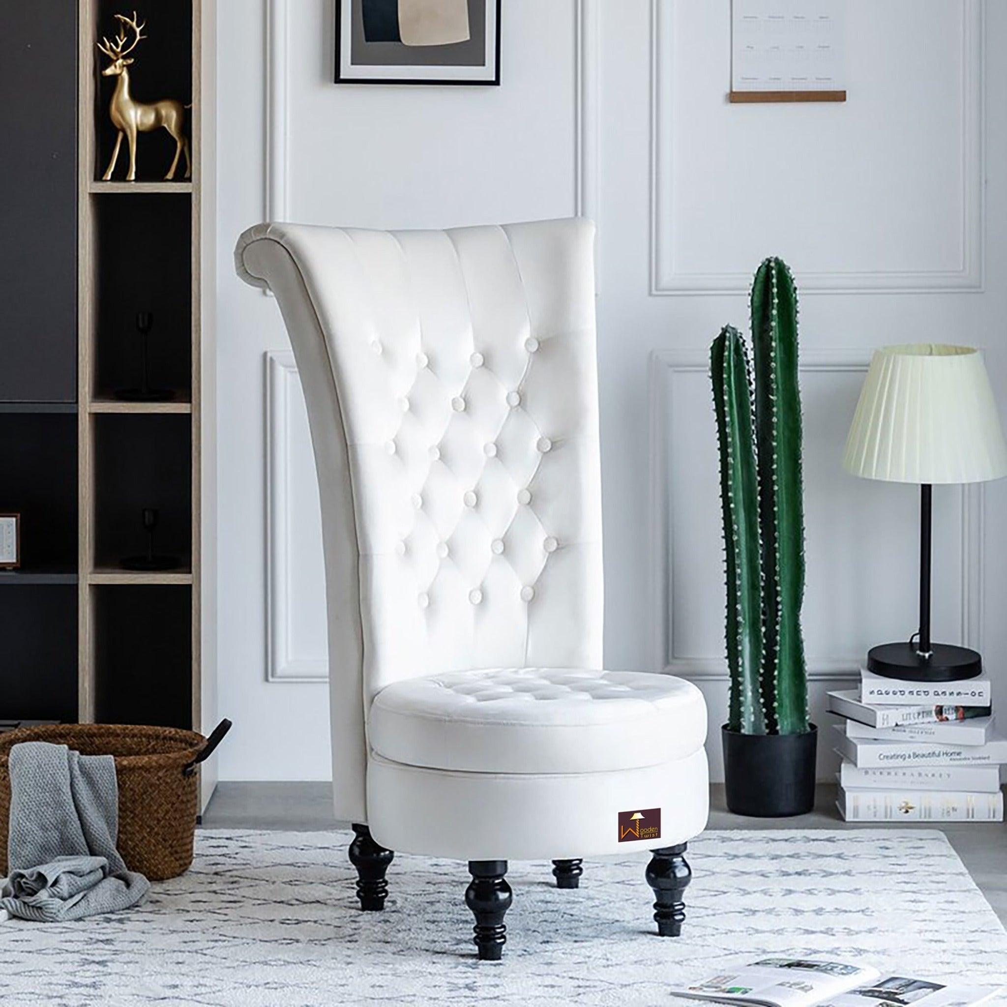 Tufted high back sales velvet accent chair