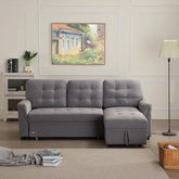 Modern 5 Seater L-Shape Sofa Cum Bed with Comfort Cushion RHS - WoodenTwist