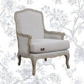 Wooden Bransford Arm Chair (Taupe Polyester) - WoodenTwist