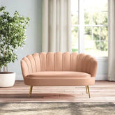 Terciopelo Flared Arm Loveseat Modern Chaise Lounge - WoodenTwist