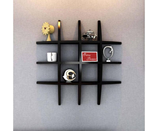 black floating wall shelf