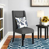 Wooden Backrest Comfort Cushioned Dinning Chair (Walnut Finish) - WoodenTwist