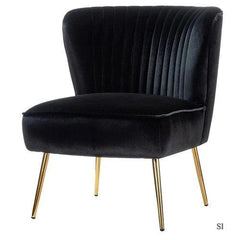 Modern Wide Tufted Velvet Wing Chair for Living Room (Metal Legs) - WoodenTwist