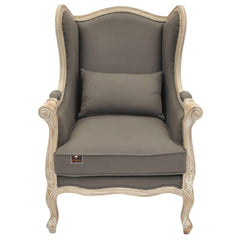 Wooden Wide Wingback Arm Chair (Cafe Mocha) - WoodenTwist