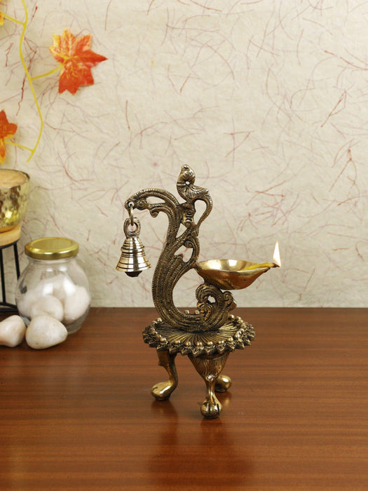 Parrot Lamp Diya With Bell - WoodenTwist