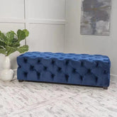 Wide Tufted Modern Bench For Living Room - WoodenTwist