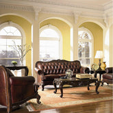 Wooden Handicraft Craved Genuine 3+1+1 With Table (Teak Wood, Dark Brown) - WoodenTwist