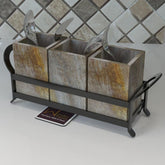 Designer Cutlery Holder ( 3 Containers ) - WoodenTwist