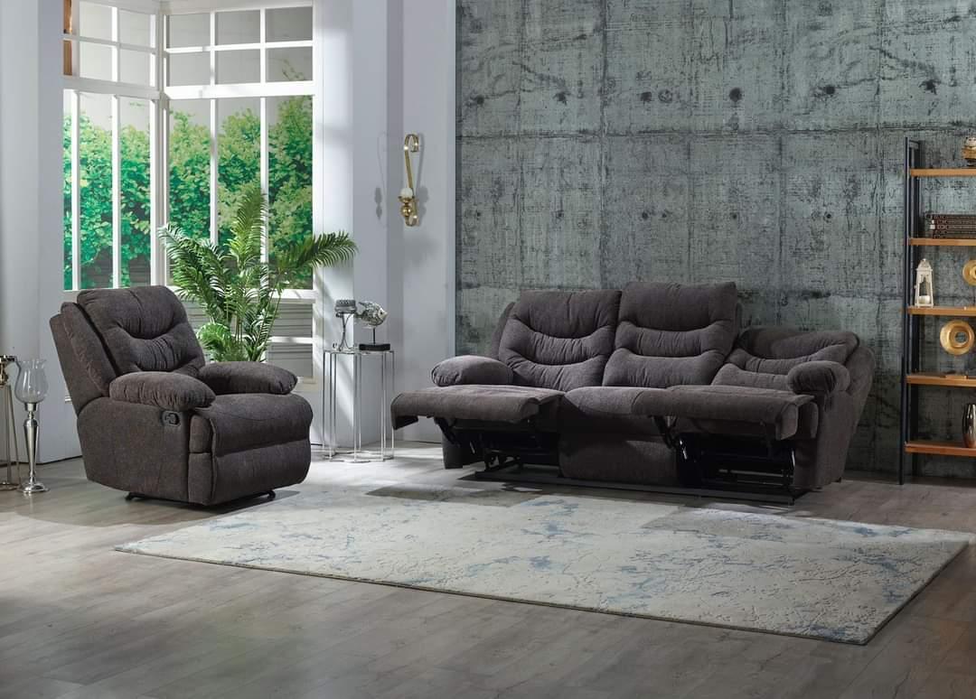 Buy Modern Handmade Recliner Sofa Chair 3+1 (Grey) Online at