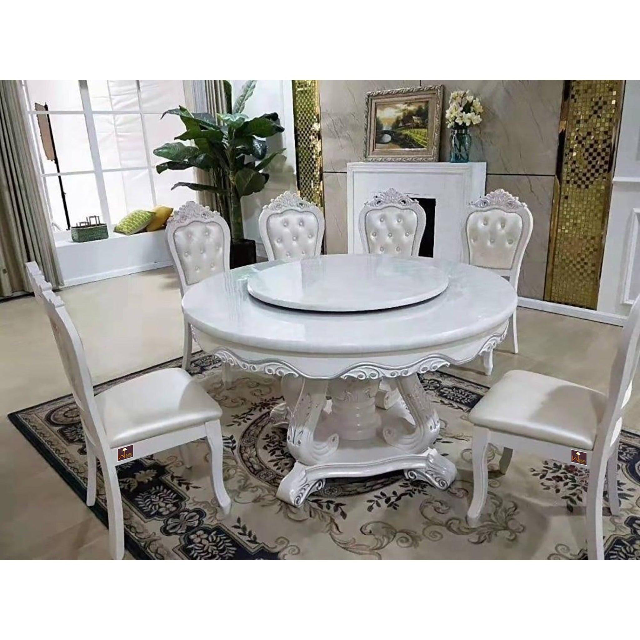 Buy Wooden Hand Craved Seater Antique Style Round Dining Table