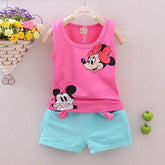 Raafi Summer Baby girls Tee With Shorts Pink & Blue - WoodenTwist