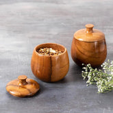 Multipurpose Wooden Small Container for Sauce Spice Pickle (Set of 2) - WoodenTwist