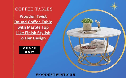 The Artistic Blend of Style and Functionality: Wooden Twist Square Wrought Iron Coffee Table Set