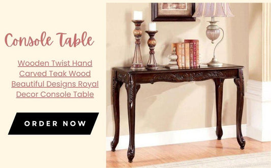 Discover the Elegance of a Wooden Hand Carved Royal Console Table