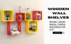 Wooden & Iron Hermosa Floating Wall Shelves Set of 3