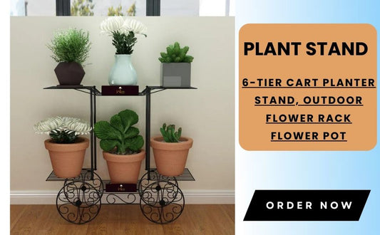 6 Tier Plant Stands for Indoors and Outdoors, Flower Pot Holder Shelf for Multi Plants (White)