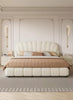 The Ultimate in Luxury: Wooden Twist Grandeur Modernize Boucle Upholstery Bed