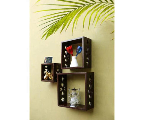 Maximize Style and Functionality with Wooden Square Nesting Floating Wall Shelves Set of 3
