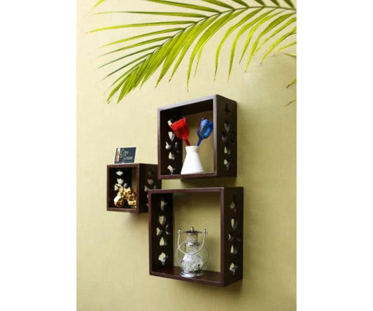 Maximize Style and Functionality with Wooden Square Nesting Floating Wall Shelves Set of 3