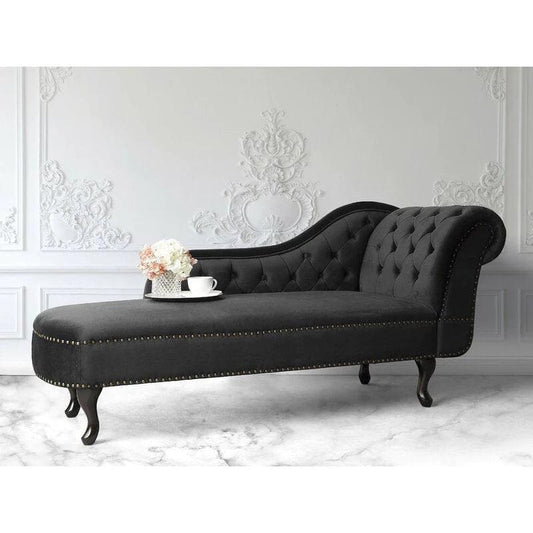 Elegant Comfort Redefined: Wooden Twist Alfiler Tufted Modernize Solid Wood Couch Chaise Lounge (Black)